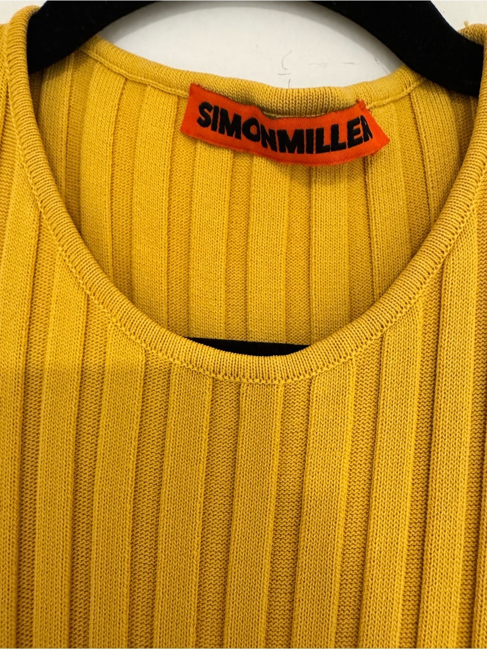 SIMON MILLER SPIRAL MUSTARD YELLOW KNIT FRINGE DRESS- SIZE XS-UNWORN! - Picture 5 of 8